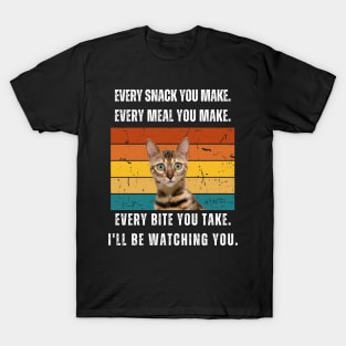 Every snack you make. Bengal cat retro design T-Shirt